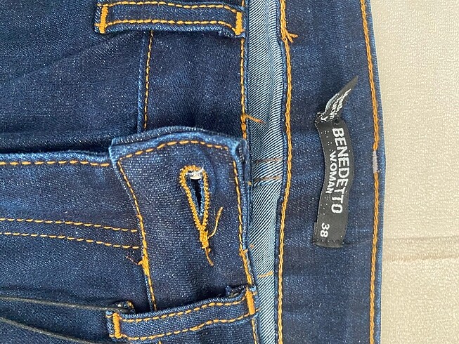 m Beden Koyu mavi skiny esnek kumaş jean