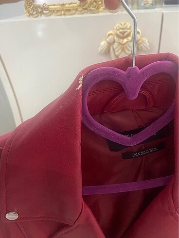 m Beden bordo Renk PULL&BEAR kırmızı deri ceket
