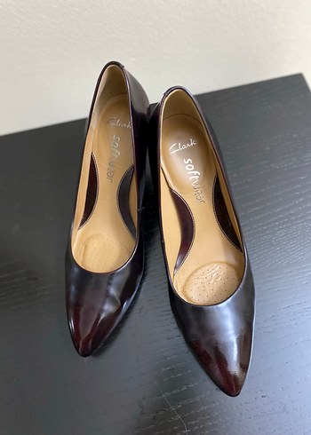 Klasik Bordo Stiletto Topuklu Kadın Ayakkabı clarks marka 38 no