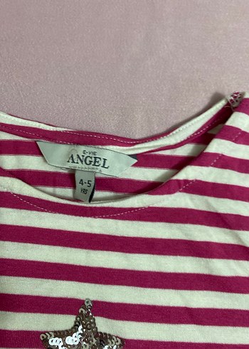 Kız Çocuk Uzun Kollu Pembe Çizgili Tişört angel marka 4-5 yaş - Görsel 6