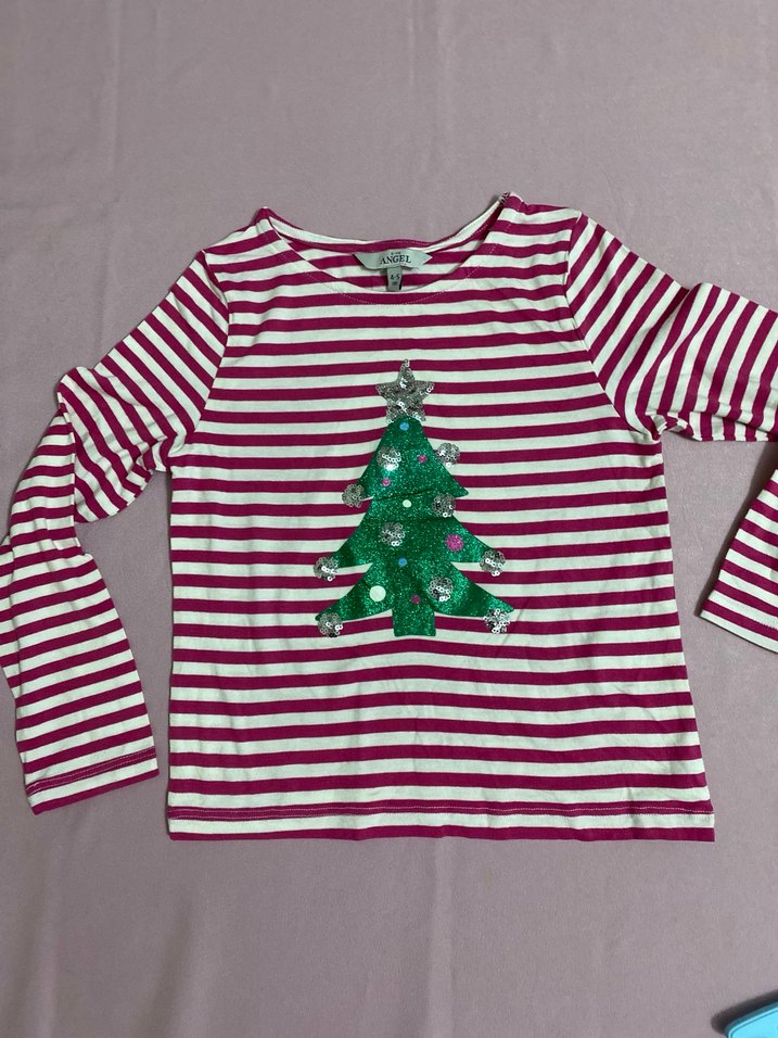 Kız Çocuk Uzun Kollu Pembe Çizgili Tişört angel marka 4-5 yaş - Görsel 3