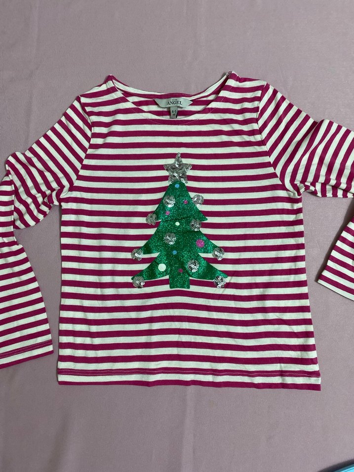 Kız Çocuk Uzun Kollu Pembe Çizgili Tişört angel marka 4-5 yaş - Görsel 5