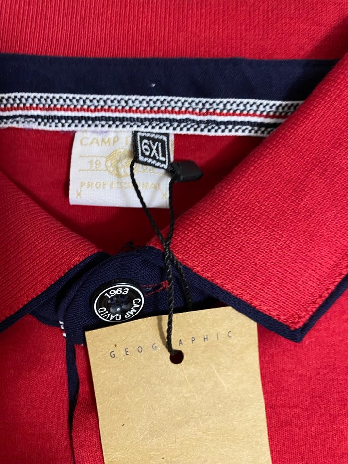 Kırmızı Camp David Düğmeli Polo Tişört sıfır erkek 6xl beden - Görsel 5