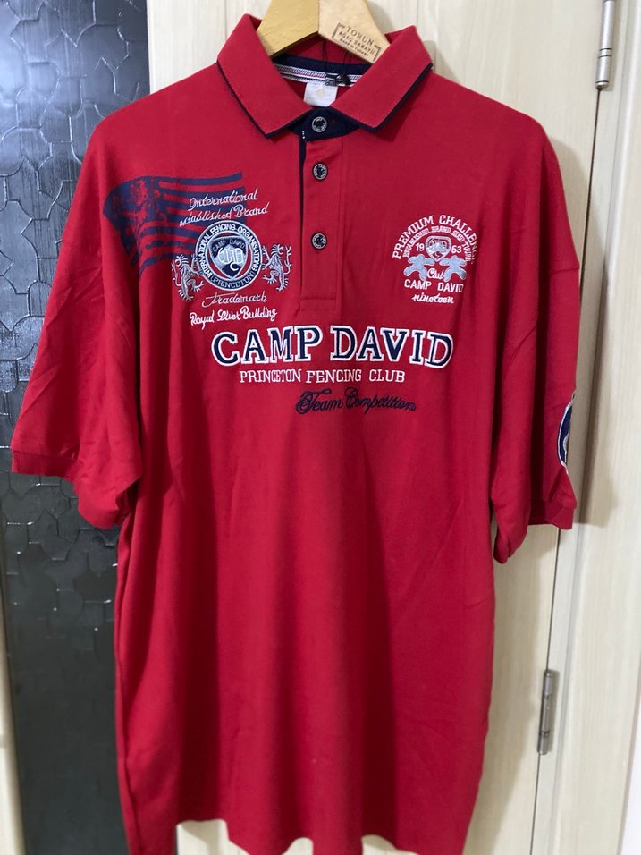Kırmızı Camp David Düğmeli Polo Tişört sıfır erkek 6xl beden - Görsel 3