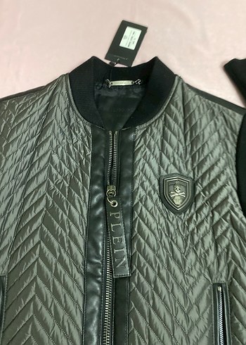 Sıfır philipp plein marka erkek deri detaylı mont - Görsel 14