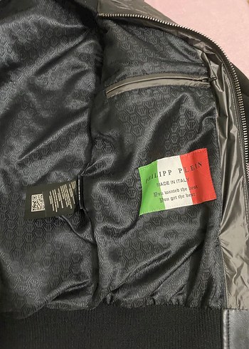 Sıfır philipp plein marka erkek deri detaylı mont - Görsel 8