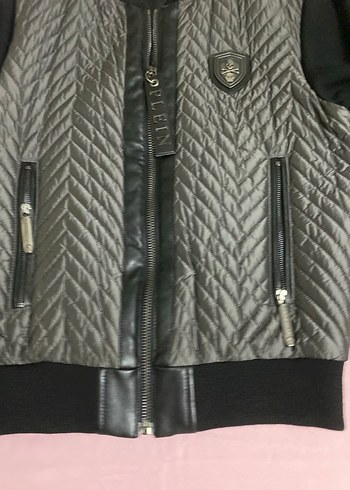 Sıfır philipp plein marka erkek deri detaylı mont - Görsel 5