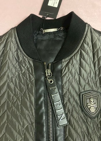 Sıfır philipp plein marka erkek deri detaylı mont - Görsel 7
