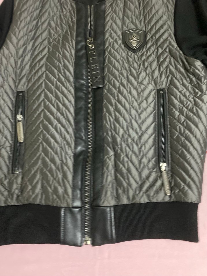 Sıfır philipp plein marka erkek deri detaylı mont - Görsel 5