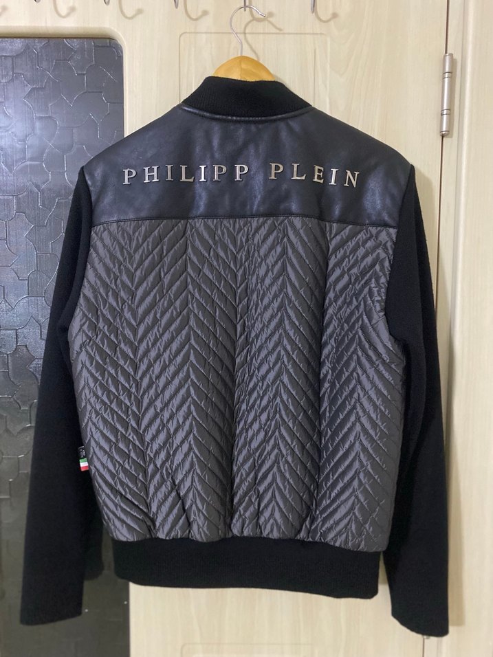 Sıfır philipp plein marka erkek deri detaylı mont - Görsel 2