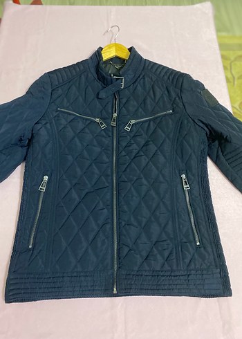 Erkek Lacivert Biker Mont Fermuarlı belstaff marka mbeden - Görsel 4