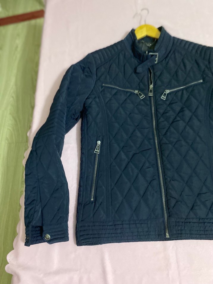 Erkek Lacivert Biker Mont Fermuarlı belstaff marka mbeden - Görsel 5