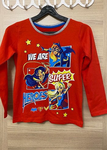 Kız Çocuk Kırmızı Uzun Kollu Süper Kahraman Tişört disney marka - Görsel 3