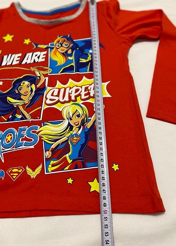 Kız Çocuk Kırmızı Uzun Kollu Süper Kahraman Tişört disney marka - Görsel 6