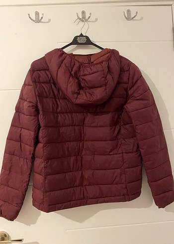Pull&Bear Bordo Kadın Şişme Mont - Görsel 4