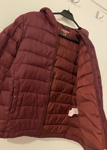 Pull&Bear Bordo Kadın Şişme Mont - Görsel 3