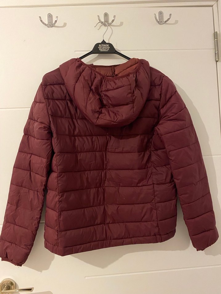 Pull&Bear Bordo Kadın Şişme Mont - Görsel 4