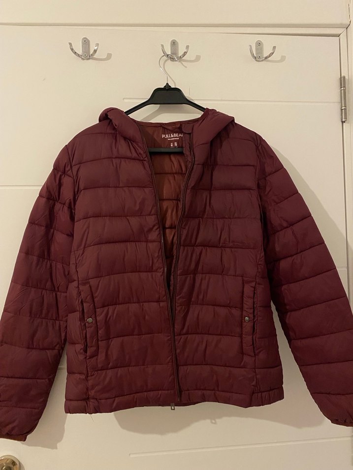 Pull&Bear Bordo Kadın Şişme Mont - Görsel 2