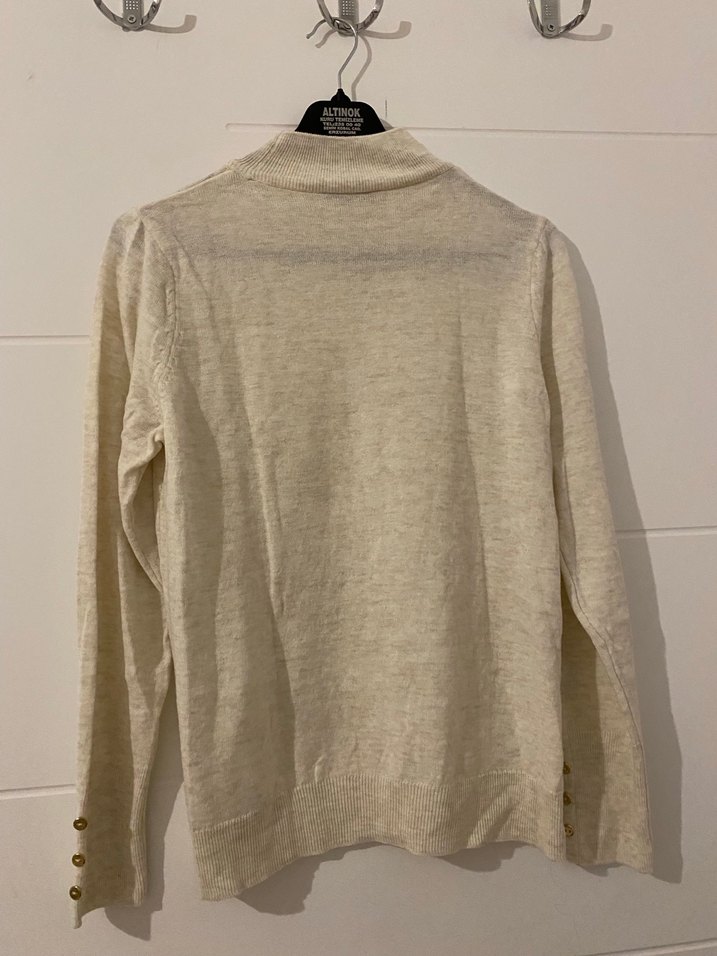 Bej Kadın Balıkçı Triko - Görsel 5