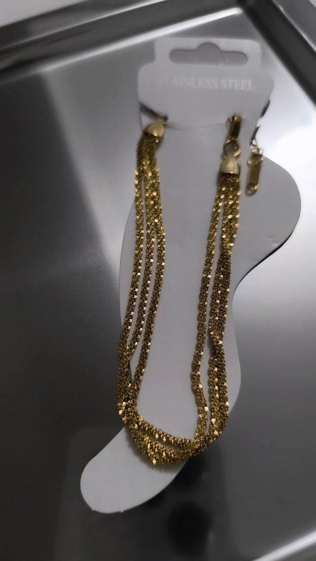 Altın Renkli Zincir Detaylı Kadın halhal - Görsel 2