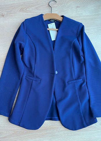 Düğmeli Lacivert Kadın Blazer Ceket