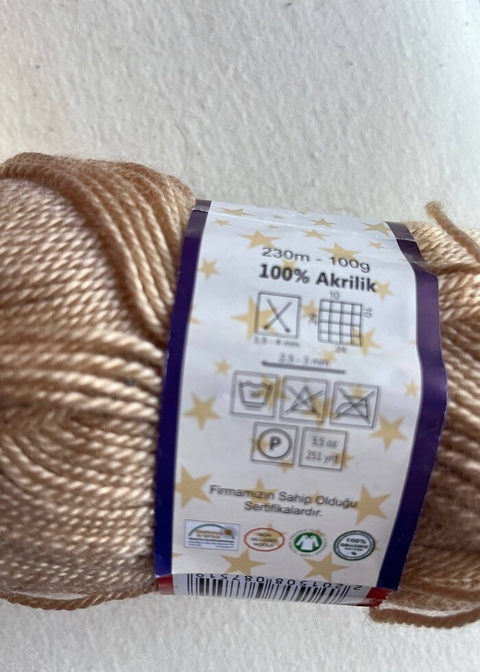 Etrofil flora koyu bej örgü ipi - Görsel 4