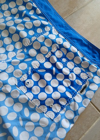 Mavi Puantiyeli Düğmeli Erkek Mayo Şortu - Görsel 4