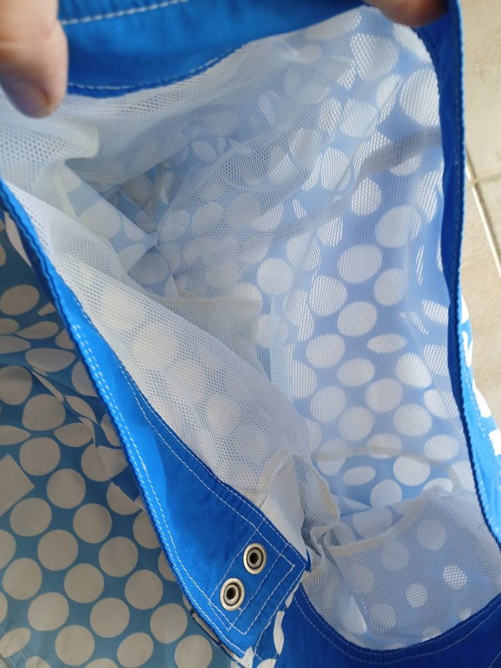 Mavi Puantiyeli Düğmeli Erkek Mayo Şortu - Görsel 2