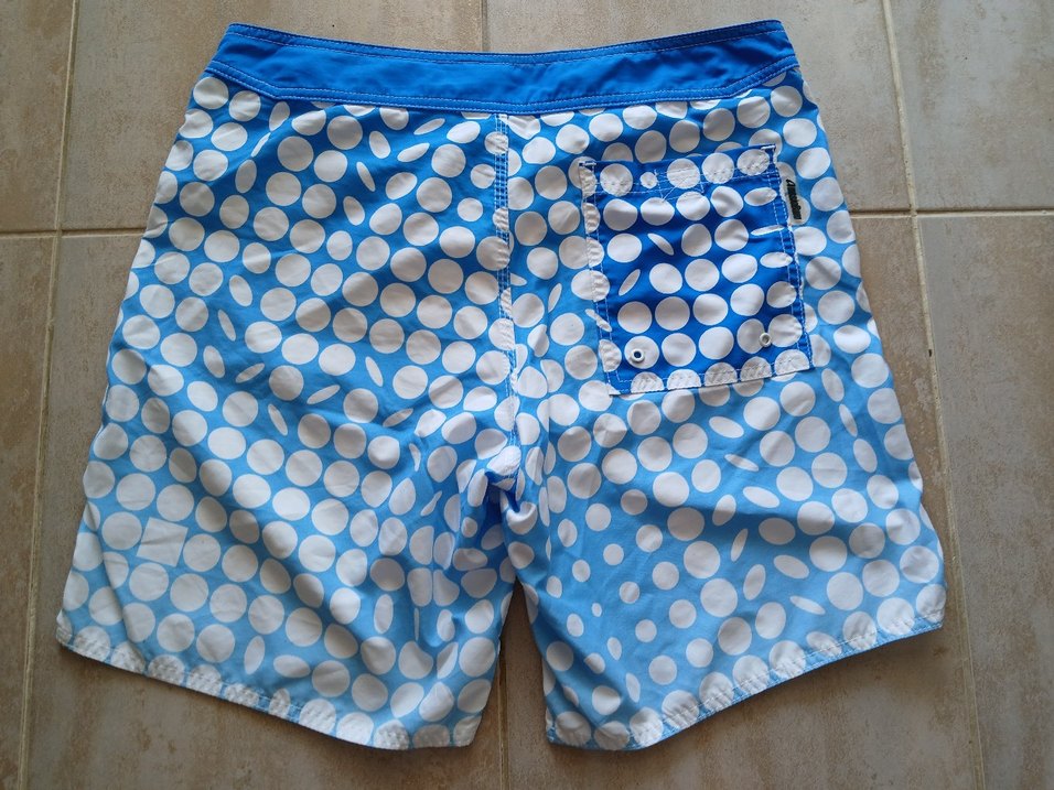 Mavi Puantiyeli Düğmeli Erkek Mayo Şortu - Görsel 3