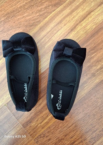 Siyah Kız Çocuk Babet Ayakkabı Velcro