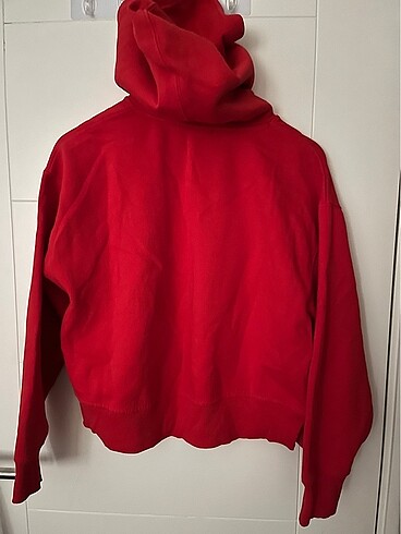 l Beden kırmızı Renk Zara Kapüşonlu Sweatshirt