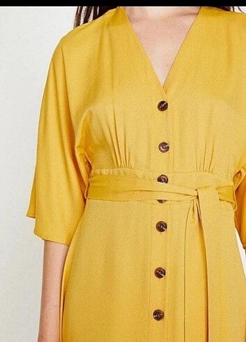m Beden sarı Renk Koton elbise 