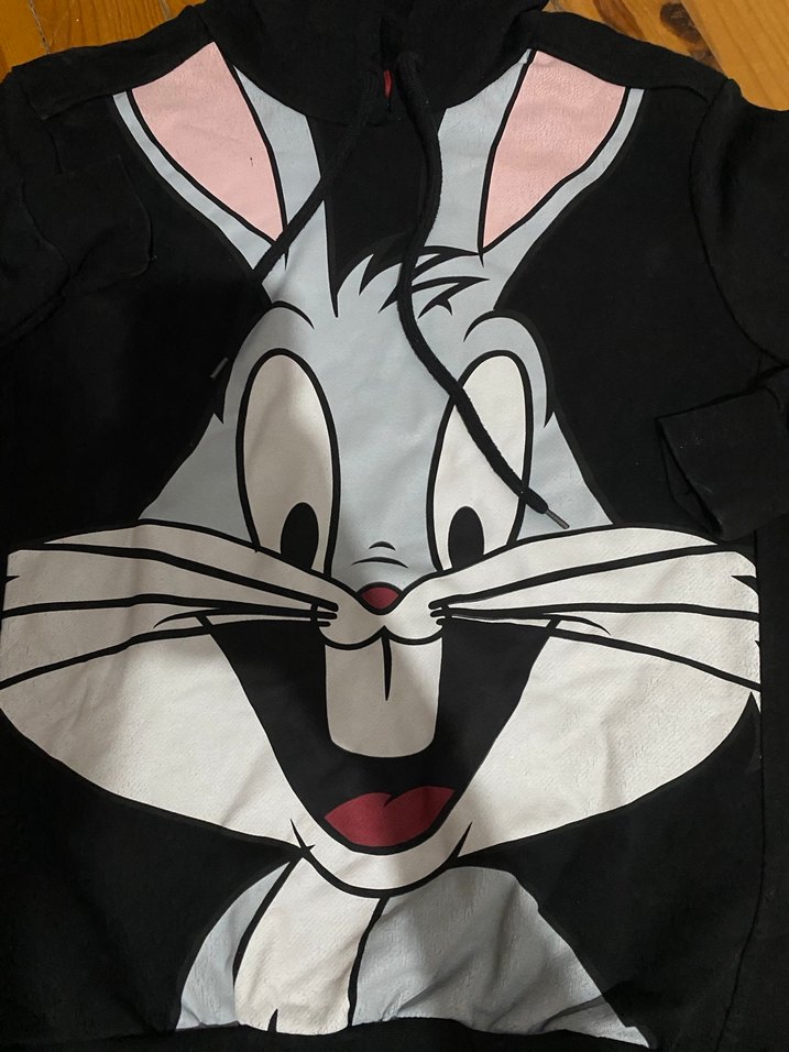 Kapüşonlu Bugs Bunny Baskılı Fermuarlı Sweatshirt - Görsel 2