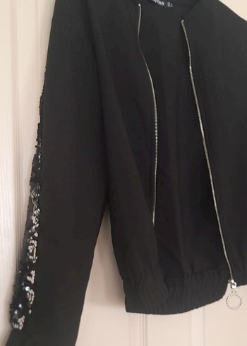 Kadın Pantolon Pullu Fermuarlı Midi Ceket İkili Takım - Görsel 6