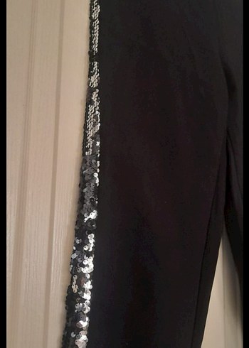 Kadın Pantolon Pullu Fermuarlı Midi Ceket İkili Takım - Görsel 3