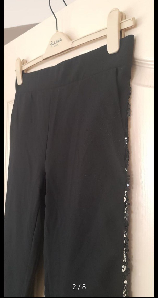 Kadın Pantolon Pullu Fermuarlı Midi Ceket İkili Takım - Görsel 2