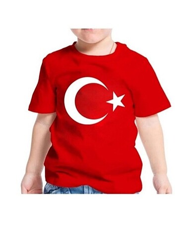 Çocuk Tişört Türk Bayraklı & Ay Yıldızlı T-Shirt 