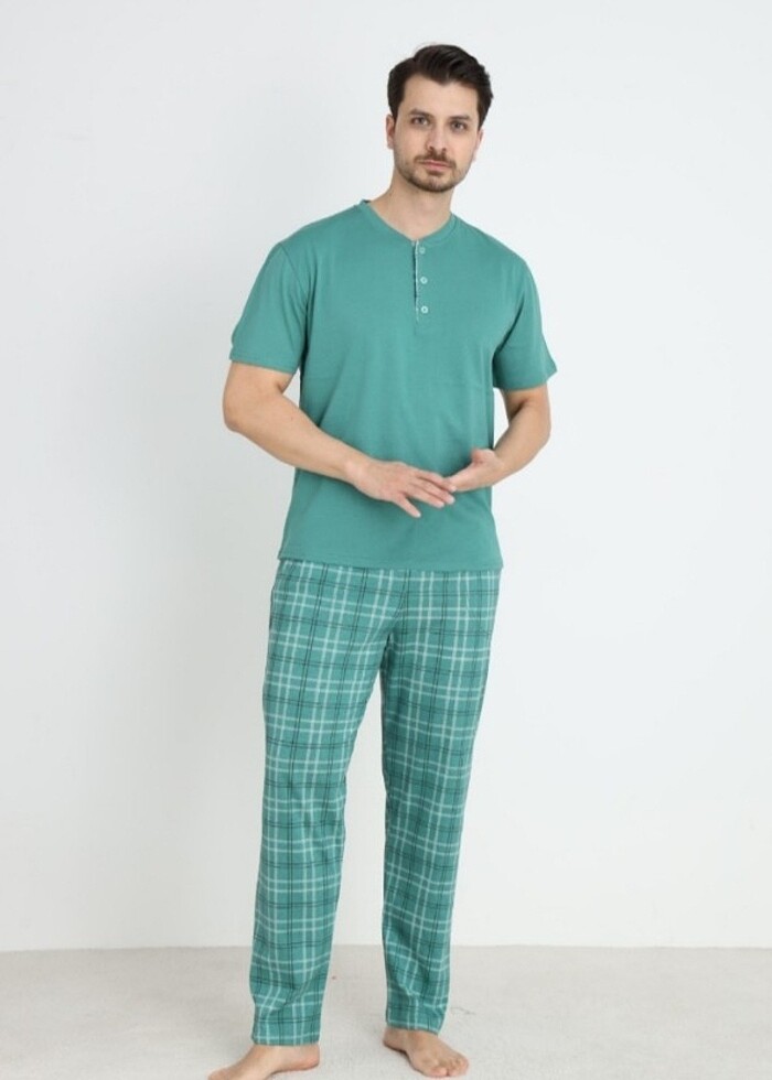 Erkek Pijama Takım Pamuklu - Görsel 4