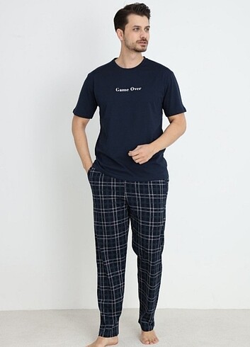 ERKEK PİJAMA TAKIM PAMUKLU KISA KOL - Görsel 5