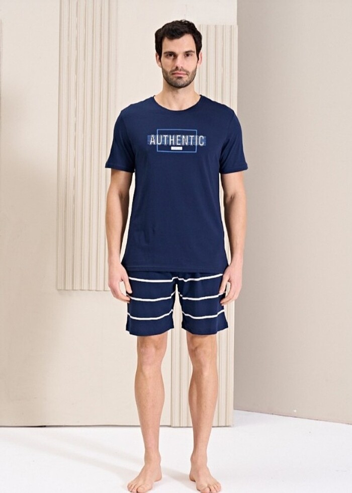 OVER SLEEP ERKEK ŞORTLU PİJAMA TAKIM - Görsel 2