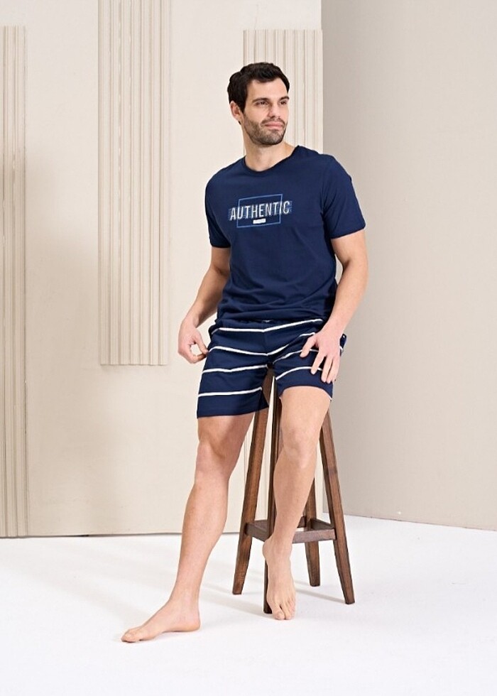 OVER SLEEP ERKEK ŞORTLU PİJAMA TAKIM - Görsel 4