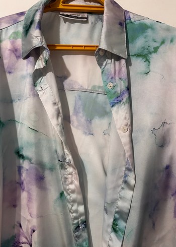 Kadın Pastel Renkli Batik Desenli Gömlek - Görsel 2