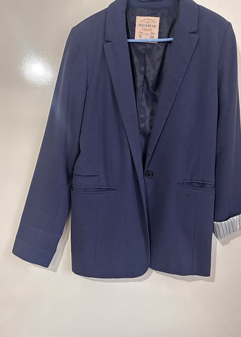 Lacivert Kadın Midi Blazer Ceket - Görsel 4