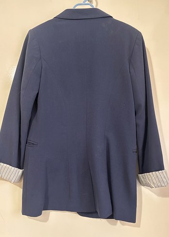 Lacivert Kadın Midi Blazer Ceket - Görsel 5