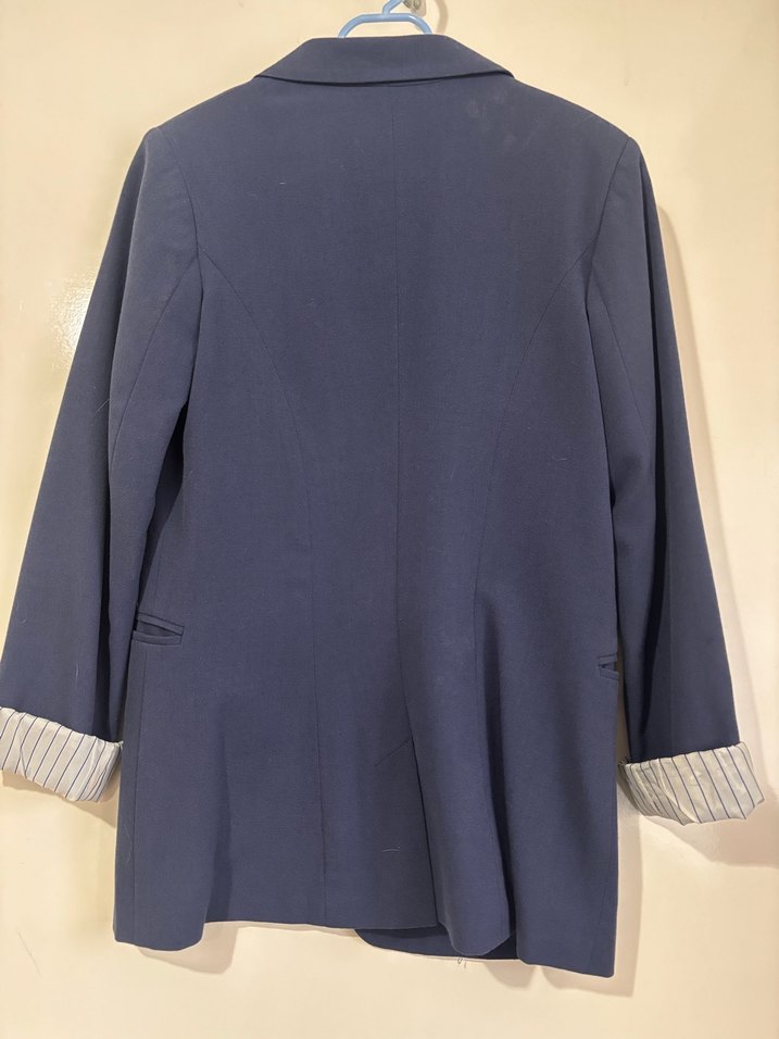 Lacivert Kadın Midi Blazer Ceket - Görsel 5