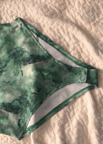 Yeşil Batik Desenli Uzun Kollu Denim Bluz - Görsel 4