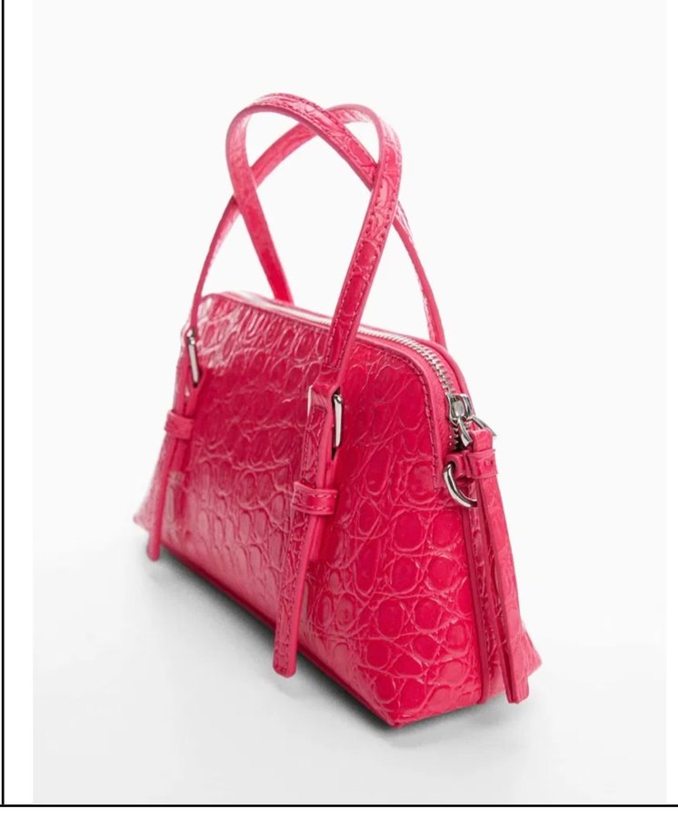 Pembe Yılan Derisi Desenli Kadın Deri Çanta - Görsel 2