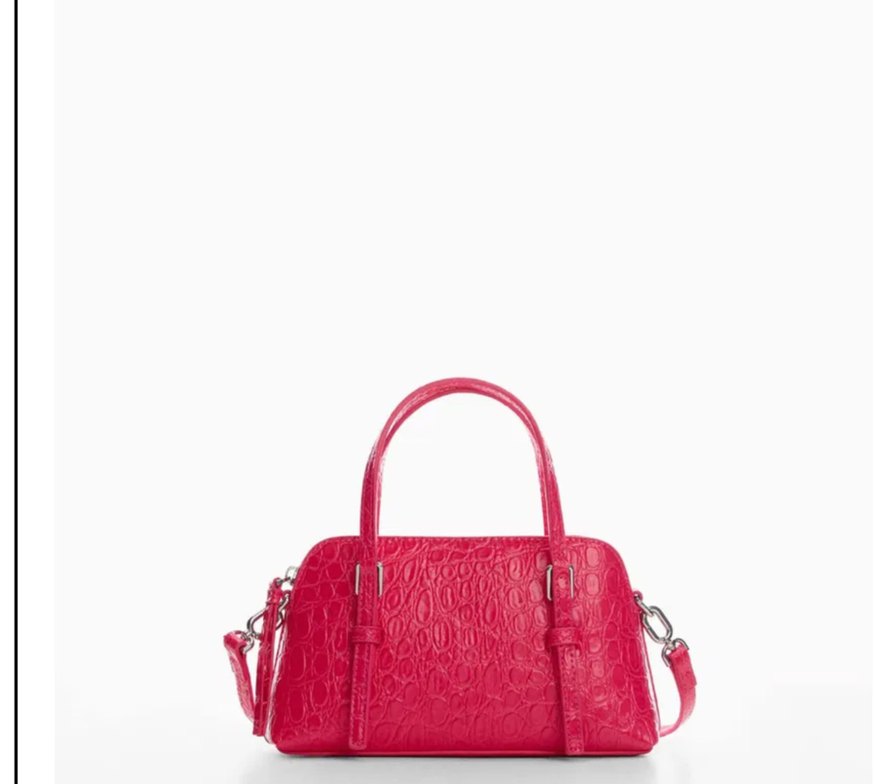 Pembe Yılan Derisi Desenli Kadın Deri Çanta - Görsel 3