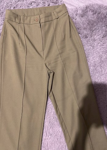 Kadın Haki Midi Kumaş Pantolon - Görsel 2