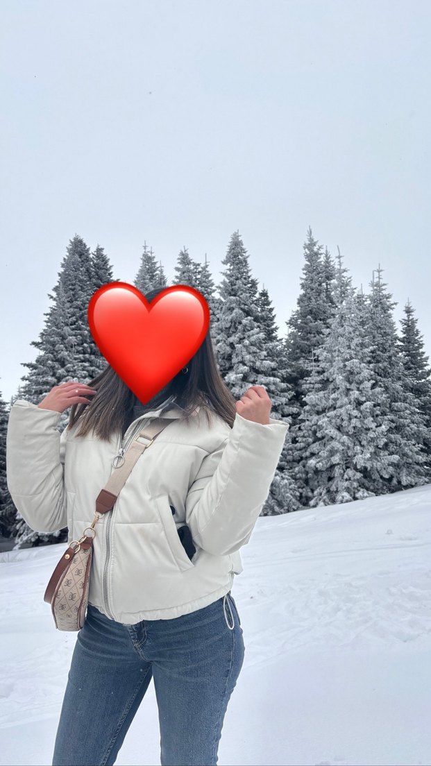 Gri Kürklü Yüksek Yakalı Kadın Mont - Görsel 2